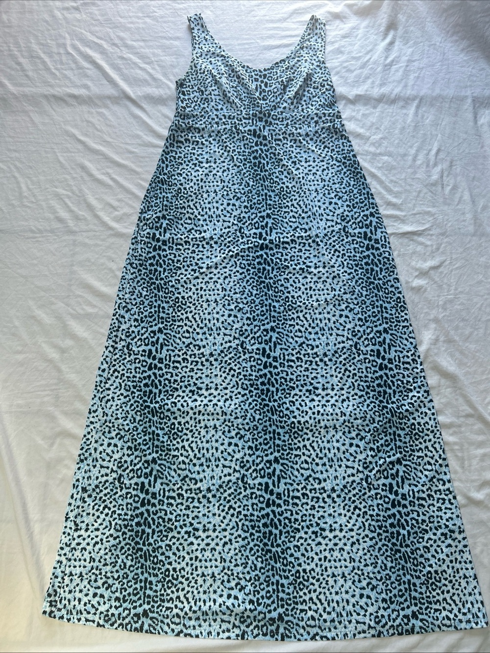 J.McLaughlin Blue and black Leopard Maxi Dress Size XL